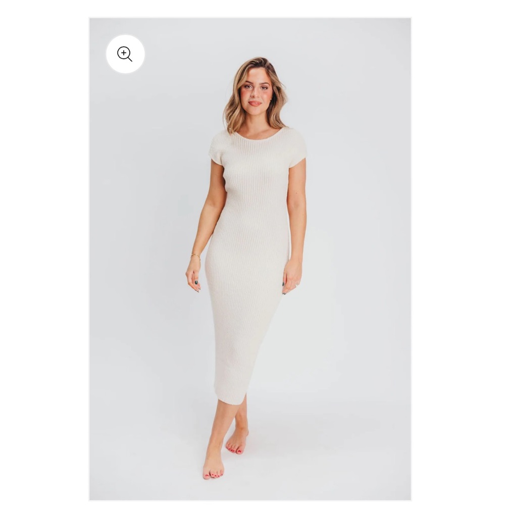 Open back bodycon midi